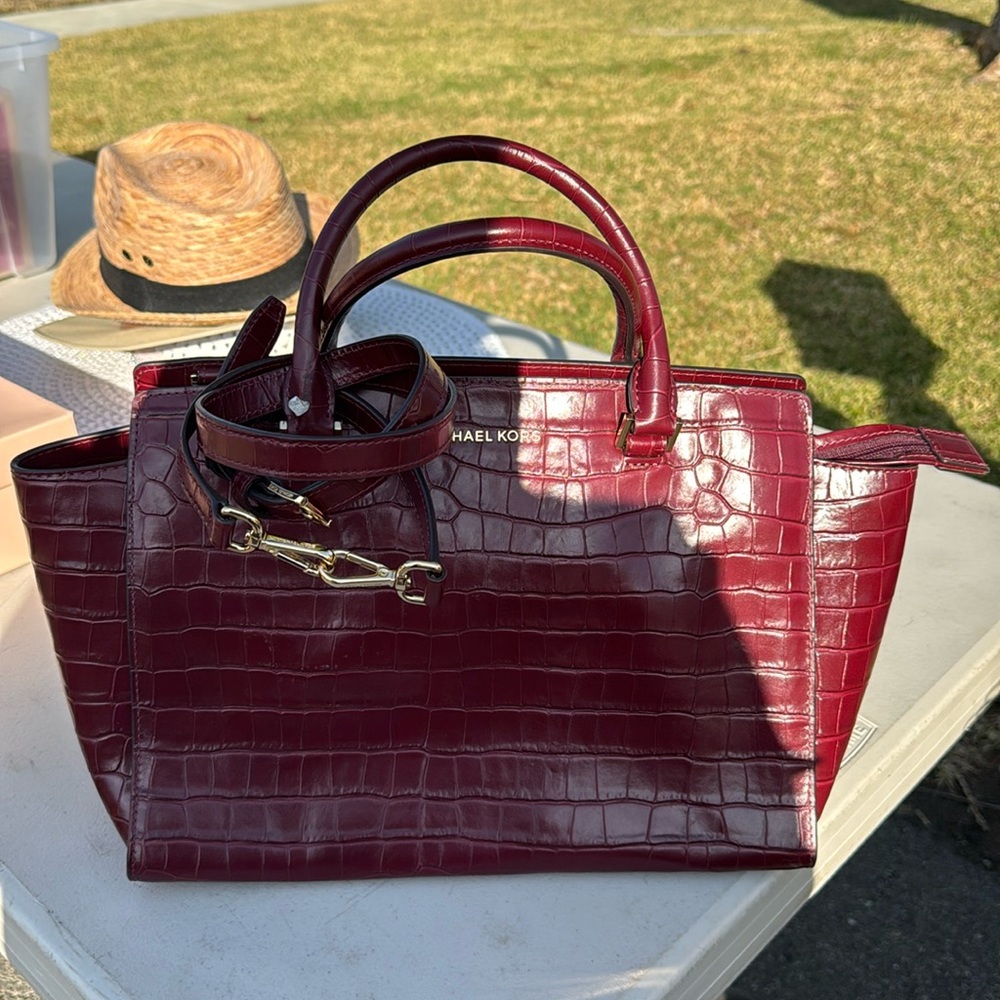 MK faux croc handbag